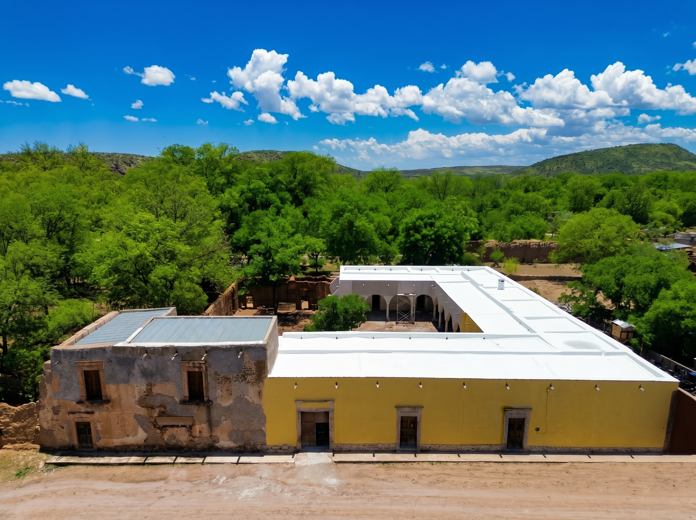 Vista aérea de Casa Talamantes, Talamantes, Chihuahua